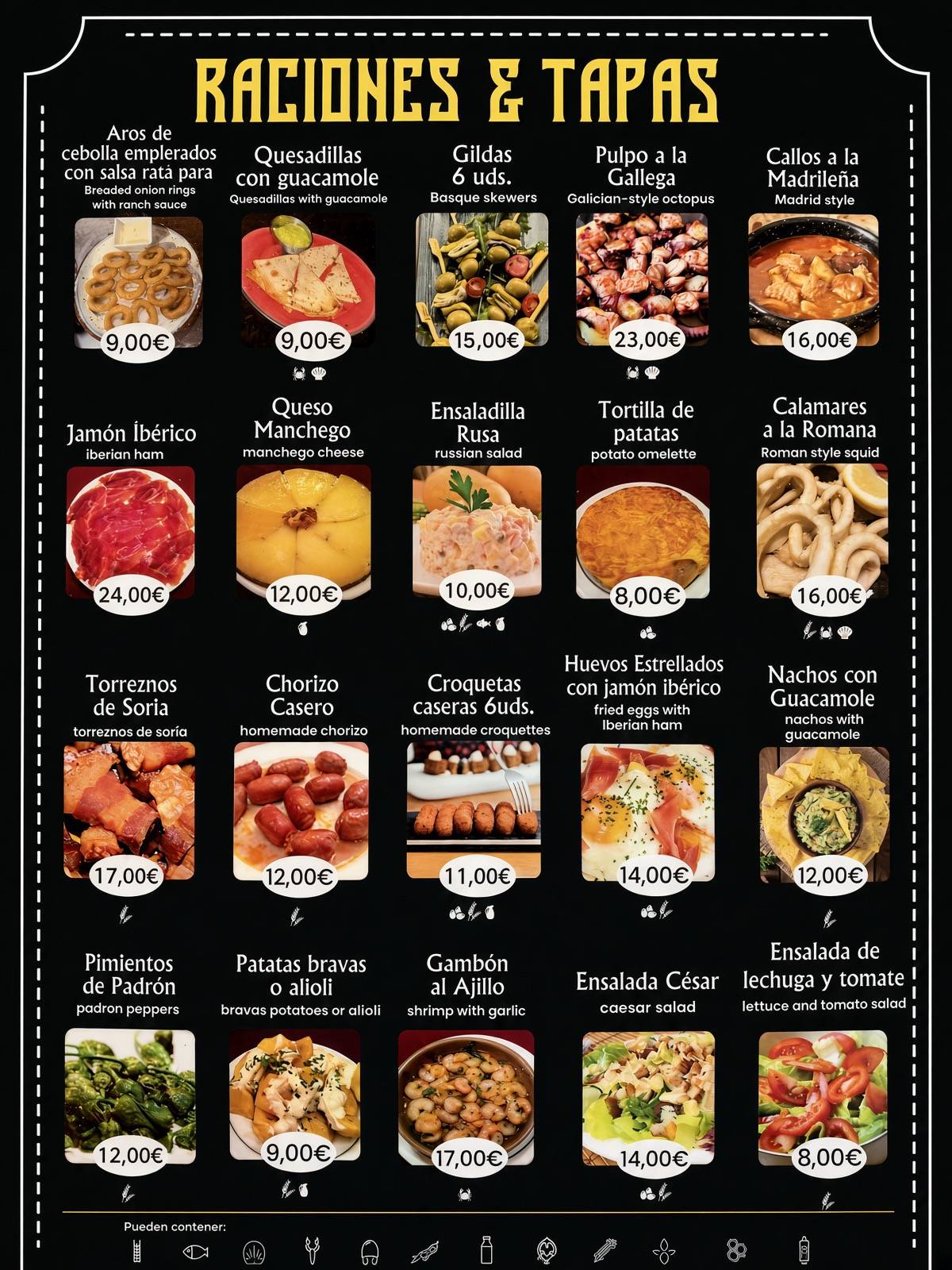 Menu: raciones & tapas