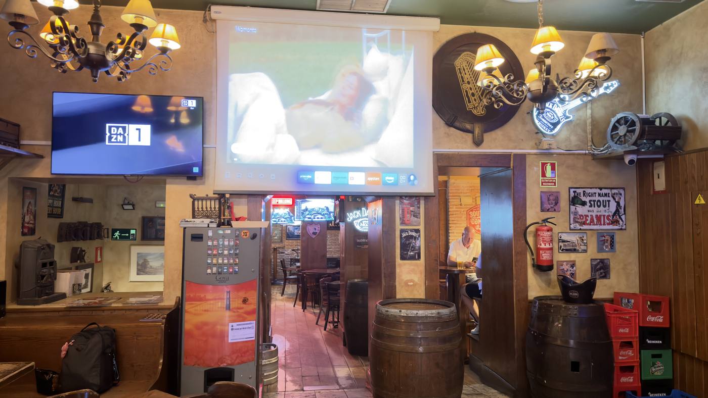 Sports screens and projector at Dubliners